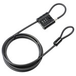 Burg Wächter 39610 Snap+Lock Steel Cable Lock Black Adjustable Combo Lock