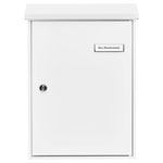 Burg Wächter 61090 LETTER 5832 Steel Letterbox White C4 Slot 2 Keys