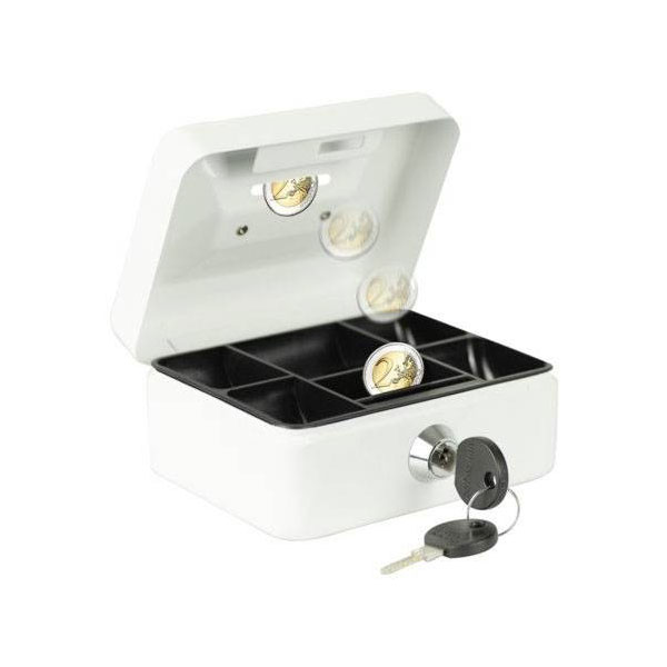 Burg Wächter MONEY 5012 Cash Box White Slot for Coins Includes 2 Keys