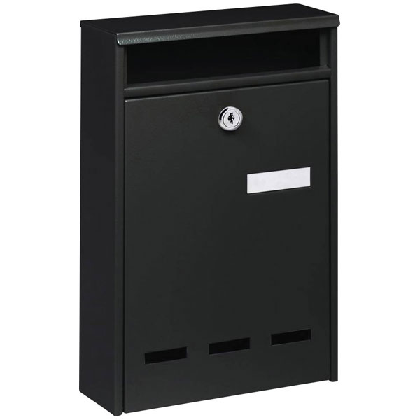 Burg Wächter WISMAR 771S Letterbox Steel Black 3 Windows Galvanised
