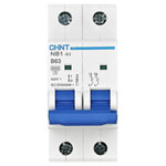 Chint 179653 NB1-63 Circuit Breaker 2P 6A 6kA 240V/415V Short-Circuit Protection