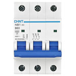 Chint 179695 NB1-63 Circuit Breaker 3P B6 6kA 6A 240V/415V Protection