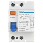 Chint 782016 NL210 63A 100mA RCCB 1-pin protects against fault currents.
