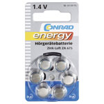 Conrad Energy CE-2786282 ZA 675 Button Cells 1.4V 630mAh 6pieces Made in Germany