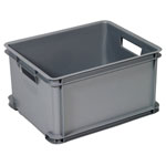Curver 156011 Unibox Classic L Storage Box Stackable Silver 30L Capacity
