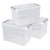 Curver 240682 Handy Storage Box Set 65L Transparent 3 Stackable pieces