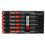 Dick 2160142-2K Needle File Set 6-Piece Black/Red Handles 140mm 2 Cuts