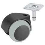 Dörner + helmer 761101 Twin Wheel Caster Soft Surface TPE Black Plastic