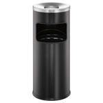 Durable 333201 Waste Basket 17L Metal Black With Ashtray Fire-Safe Design