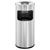Durable 333223 Waste Paper Basket with Ashtray Metal Silver 17L Diam.250xH630mm
