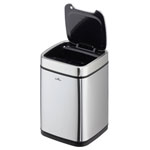 Durable 342023 Garbage Bin Sensor 6L Steel Silver Touchless Soft-Close