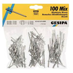Gesipa 1433667 Blind Rivet Set 100 Aluminium/Steel 4mm Diameter  x 6/8/12mm