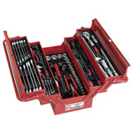 Holzmann Machine WZK86CrV Tool Box: 86-Piece Set Red Metal Box