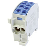 HoraeTec 080210-1-3 Main Tap Terminal Brass Light Blue 125A 690V