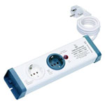 interBär 8110-001.01 Power Strip 2x White Blue PG Connector Auto Switch
