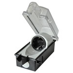 interBär 9015-001.01 Surface-Mount Socket Lockable IP44 Black Transparent