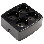 Martin Kaiser 536/sw Multi-receptacle 250V Black IP20 Type F Earthing Contact