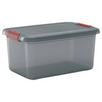 KIS 237047 Storage Box Stackable 43L Smoke Grey Robust K Latch Design