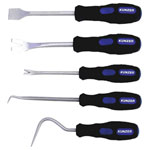 Kunzer 7CH05 5-part Clip-and-Lever Tool Set for Door Panels & Wheel Caps
