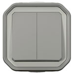 Legrand 069715L Plexo Wet Room Switch Grey IP55 Double Change IK08