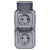 Legrand 069744L Plexo Wet Room Switch IP44 Grey 2-Way Pre-Wired Socket