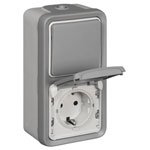 Legrand 69746 Plexo Socket IP44 Wet Room Surface Mounted Grey