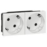 Legrand 077253 Mosaic Socket 3-Way Schuko White 45° 6 Modules