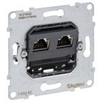 Legrand 765062 SEANO Network Box 2x RJ45 Cat.6A STP Black Tool-Free