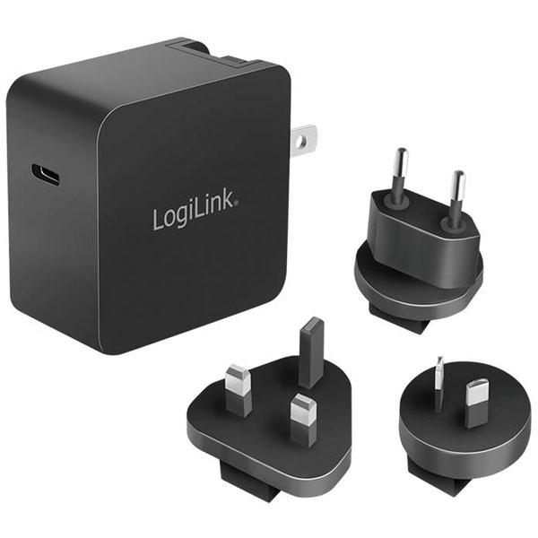 LogiLink PA0302 Travel Adapter USB Fast Charging US/AU/UK/EU Plugs