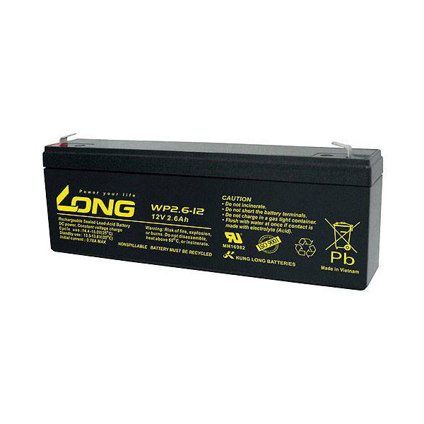 Long WP2.6-12 AGM Battery 12V 2.6Ah 178x66x35mm Maintenance-Free