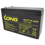 Long WP7.2-12A/F1 VRLA Battery 12V 7.2Ah Low Self-Discharge AGM 151x102x65mm