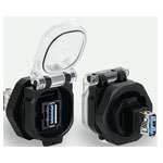 Lütze 493112 USB-3.0 Mounting Socket A/A F/F 180° Hinged Lid