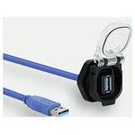 Lütze 493113.0050 USB 3.0 Socket F/M 0.5m PVC Shielded Hinged Lid