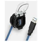 Lütze 493114.0050 USB 3.0 Mounting Socket 90° 0.5m PVC Shielded