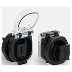 Lütze 493120 Mounting Socket USB-3.1 C/C 180° Hinged Lid Shielded