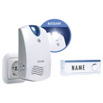 m-e FG1.2 Modern-Electronics Wireless Doorbell Set LED Signal Plug-In