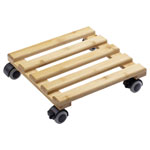 Metafranc WU0825340 Plant Caddy Bamboo 60kg 300x300mm 4 Swivel Casters