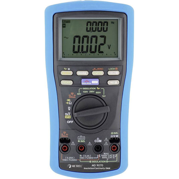 Metrel 20992367 MD 9070 Insulation Tester 50-1000V 25.0 GO CAT IV 600V