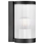 Nordlux 2218061003 Coupar Wall Light E27 Black Ribbed Glass Design