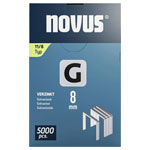 Novus 042-0766 Flat Crown Type 11 Clips, 5000 pieces, 8x10.6 mm, Hammer Use