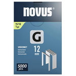 Novus 042-0768 Flat Crown Clips 5000 pieces, 12x10.6mm for Hammer Tacker