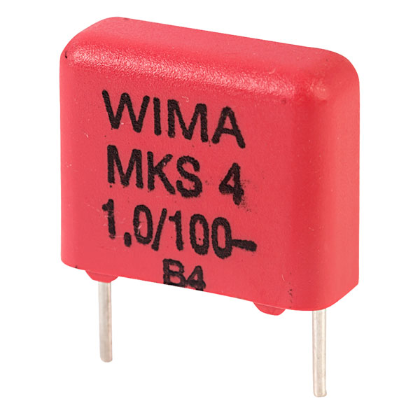 20x MKS4-100N/400-R Capacitor polyester 100nF 200VAC 400VDC Pitch10mm  WIMA