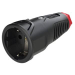 PCE PCE 2520-sr Safety Mains Socket Rubber 250V Black/Red IP20