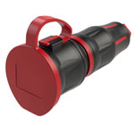 PCE 25711-sr TopTaurus2 Safety Mains Socket 250V Black/Red IP54