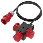 PCE 9430721 Power Distributor 400V 16A 3x CEE Sockets with 1.5m Cable