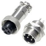 Pollin 453543 DIN Connector Set 4-Pin Socket/Plug Built-In