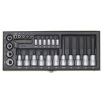 Proxxon 23103 Bit Set 1/2" and 1/4" Drive 29-Piece Chromium Vanadium Steel