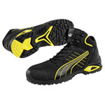 PUMA 632240-42 Amsterdam Mid Safety Boots Size 42 TPU Sole Black/Yellow