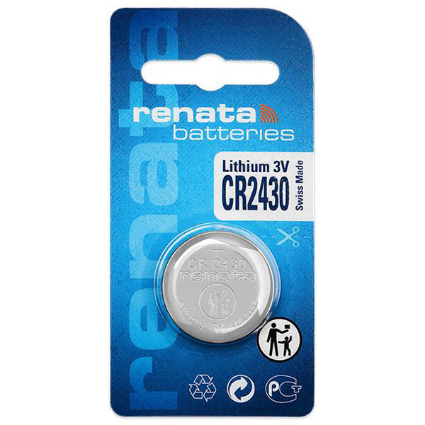Renata X704445 Button Cell CR2430 3V 285mAh Lithium Battery