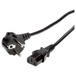 Roline 19.08.1030 Power Cable 3m Black Angled Plug C13 IEC Socket